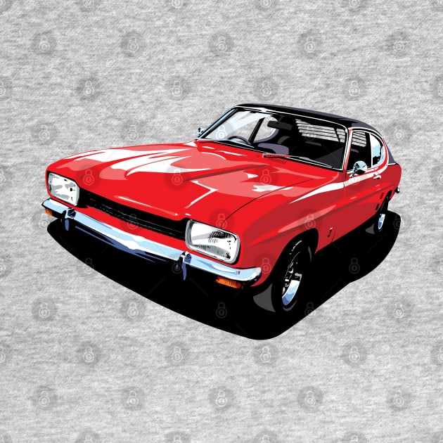 British Ford Capri in red by candcretro